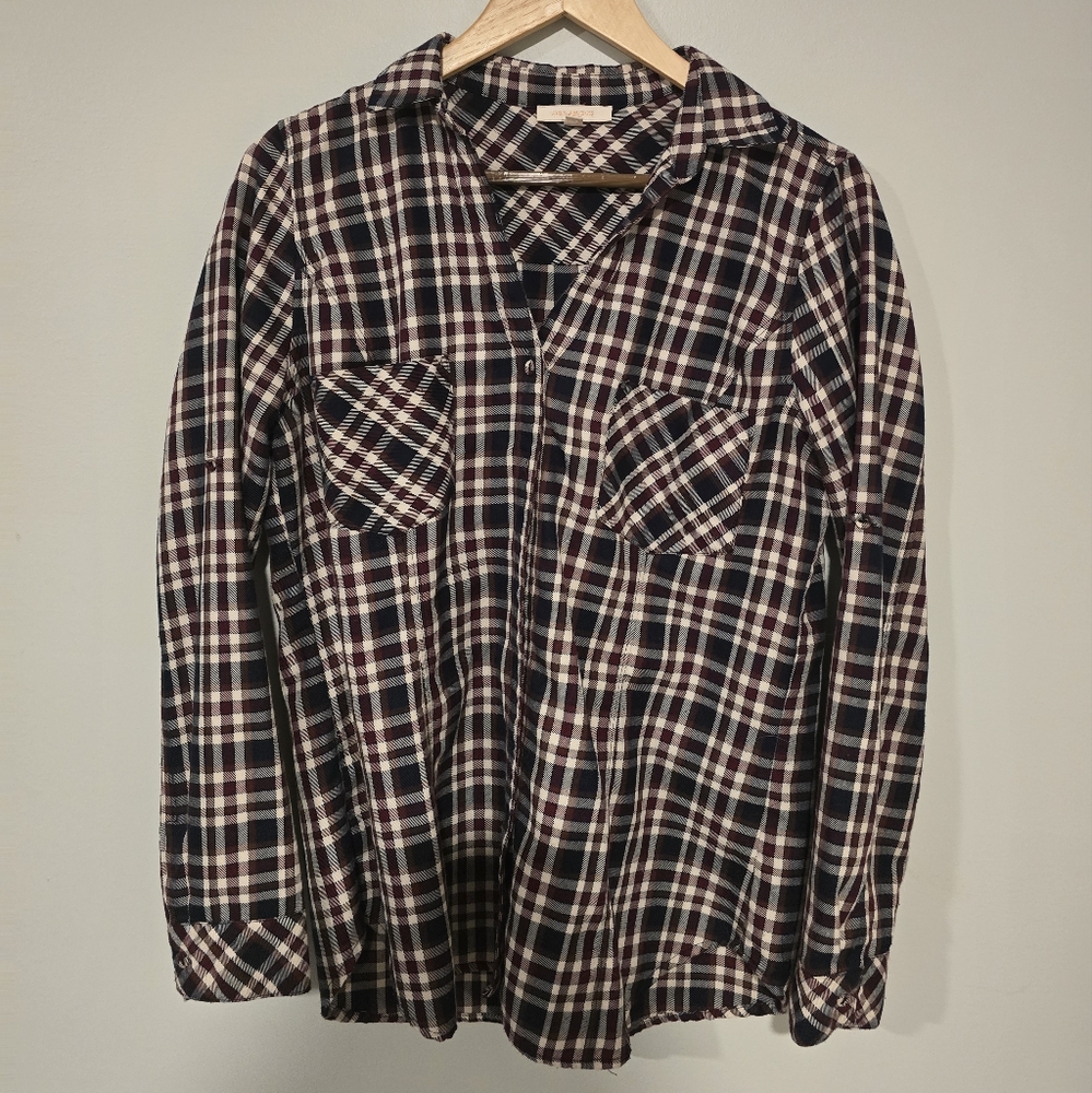 Plaid Button-Up Shirt